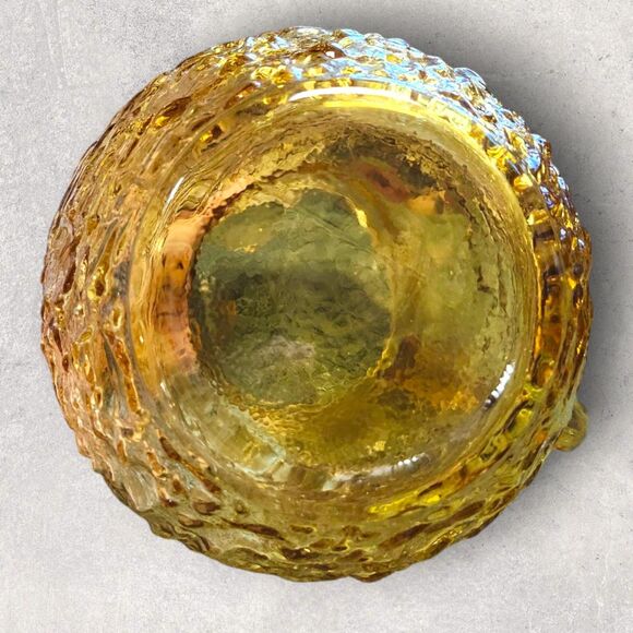 Vintage Anchor Hocking Lido Milano Amber Crinkle Pitcher 4 Tumblers Mid-Century - Picture 12 of 16